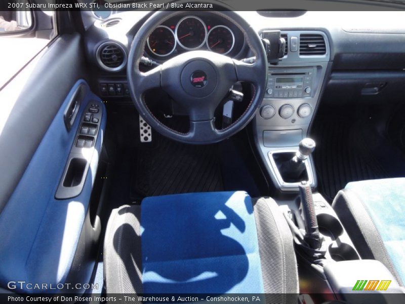 Obsidian Black Pearl / Blue Alcantara 2007 Subaru Impreza WRX STi
