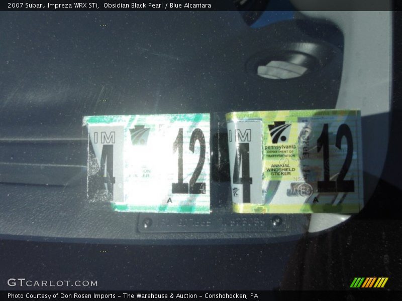 Obsidian Black Pearl / Blue Alcantara 2007 Subaru Impreza WRX STi