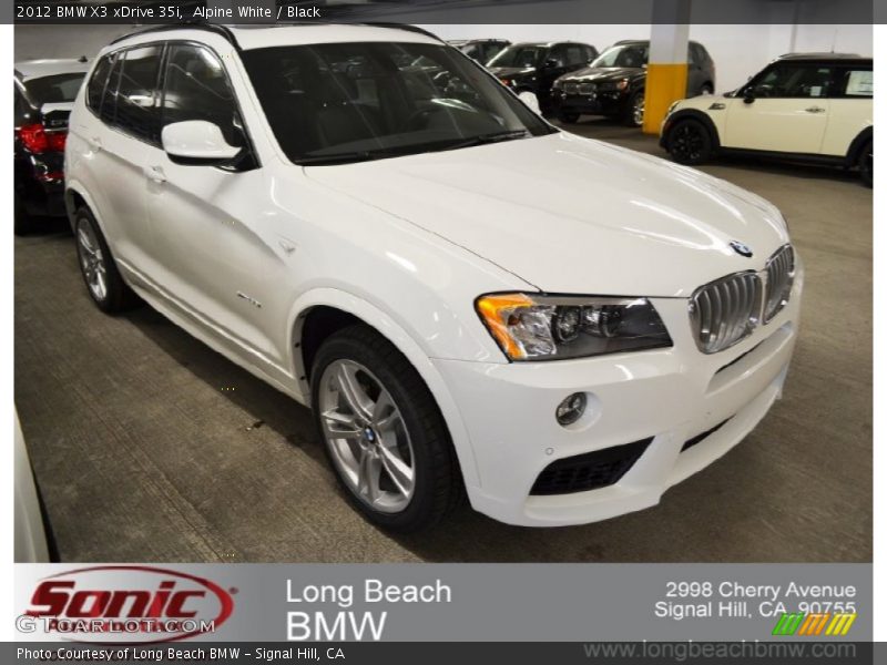 Alpine White / Black 2012 BMW X3 xDrive 35i