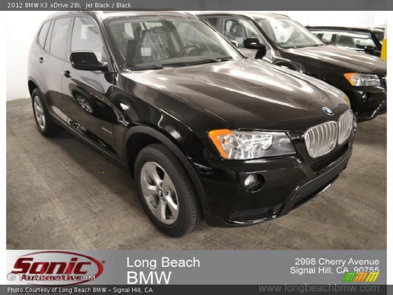 Jet Black / Black 2012 BMW X3 xDrive 28i