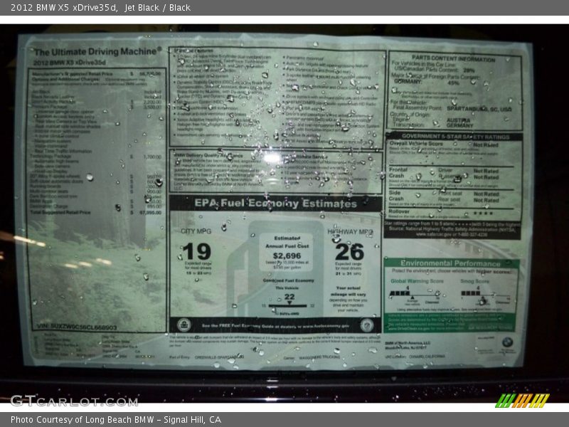 Jet Black / Black 2012 BMW X5 xDrive35d