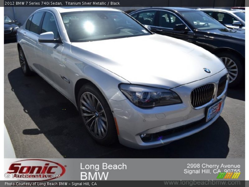 Titanium Silver Metallic / Black 2012 BMW 7 Series 740i Sedan