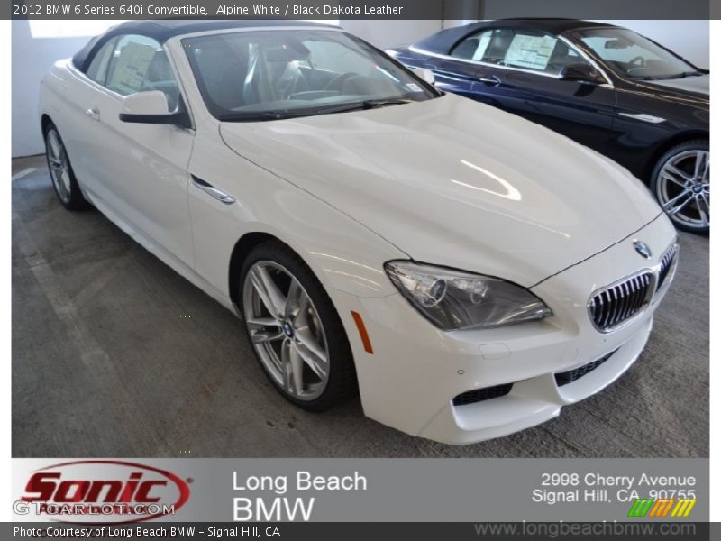Alpine White / Black Dakota Leather 2012 BMW 6 Series 640i Convertible