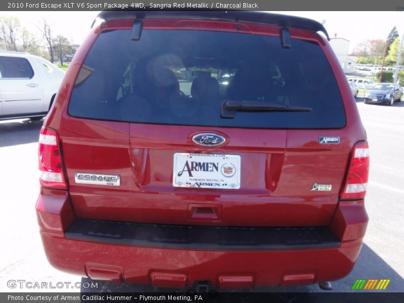 Sangria Red Metallic / Charcoal Black 2010 Ford Escape XLT V6 Sport Package 4WD