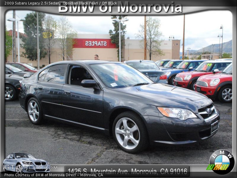 Obsidian Black Pearl / Off Black 2009 Subaru Legacy 2.5i Sedan