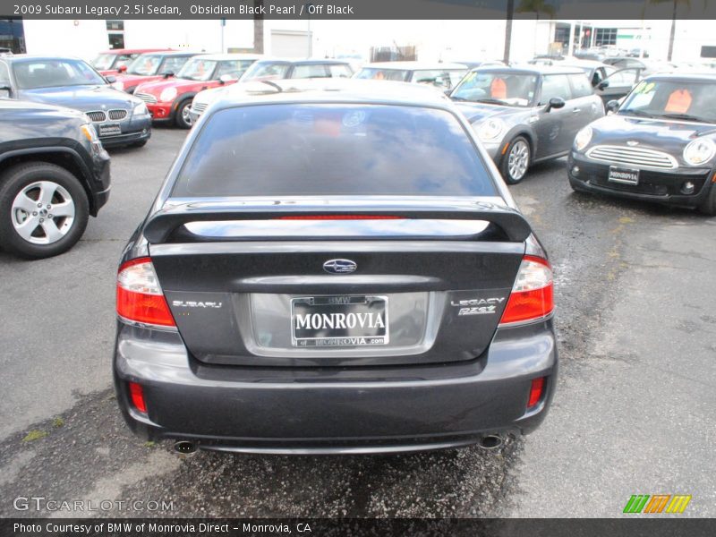Obsidian Black Pearl / Off Black 2009 Subaru Legacy 2.5i Sedan