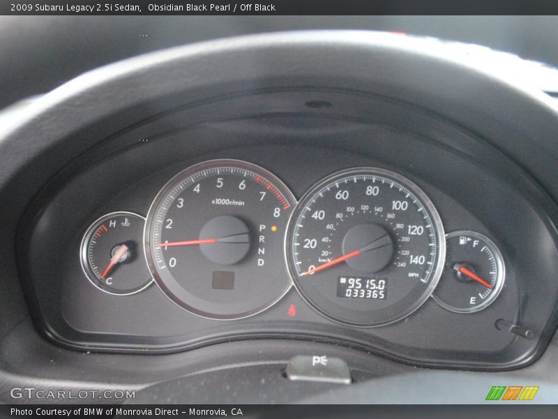 Obsidian Black Pearl / Off Black 2009 Subaru Legacy 2.5i Sedan