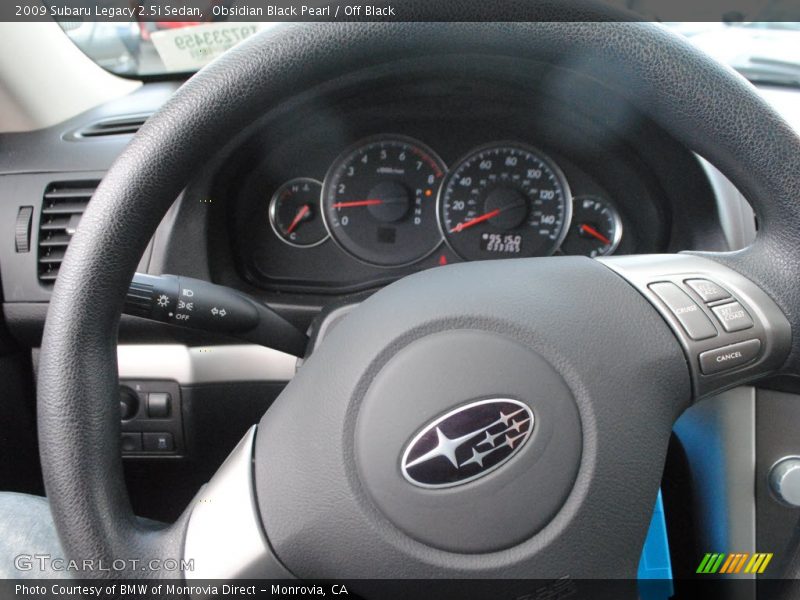 Obsidian Black Pearl / Off Black 2009 Subaru Legacy 2.5i Sedan