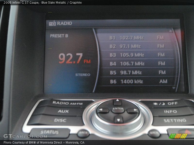 Blue Slate Metallic / Graphite 2008 Infiniti G 37 Coupe