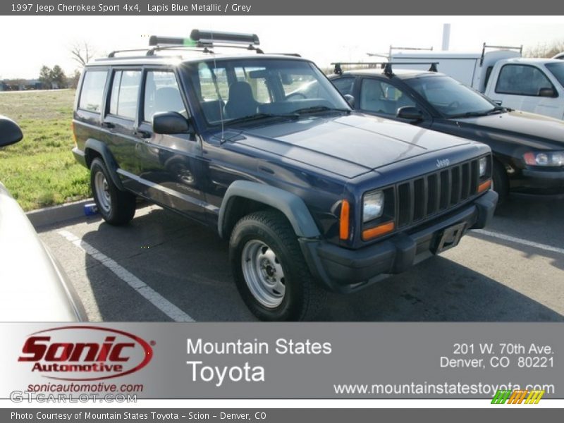 Lapis Blue Metallic / Grey 1997 Jeep Cherokee Sport 4x4