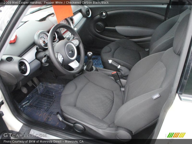 Pepper White / Checkered Carbon Black/Black 2009 Mini Cooper Hardtop