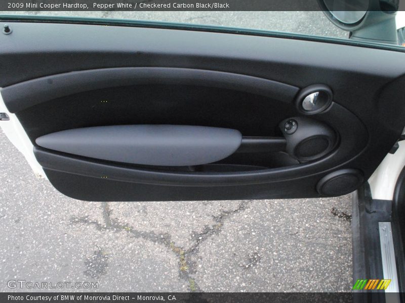 Pepper White / Checkered Carbon Black/Black 2009 Mini Cooper Hardtop