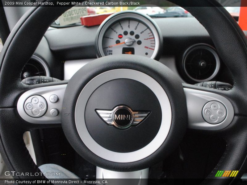 Pepper White / Checkered Carbon Black/Black 2009 Mini Cooper Hardtop