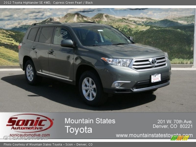 Cypress Green Pearl / Black 2012 Toyota Highlander SE 4WD