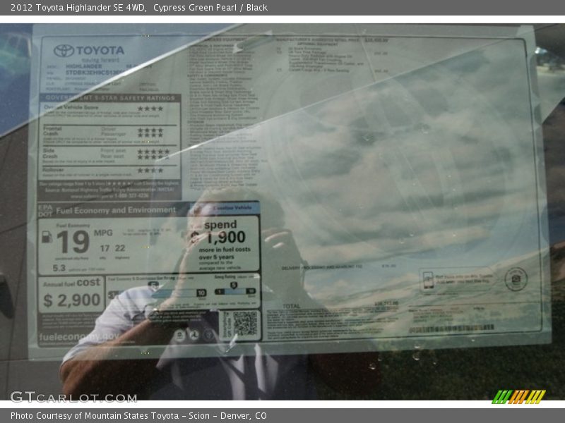 Cypress Green Pearl / Black 2012 Toyota Highlander SE 4WD