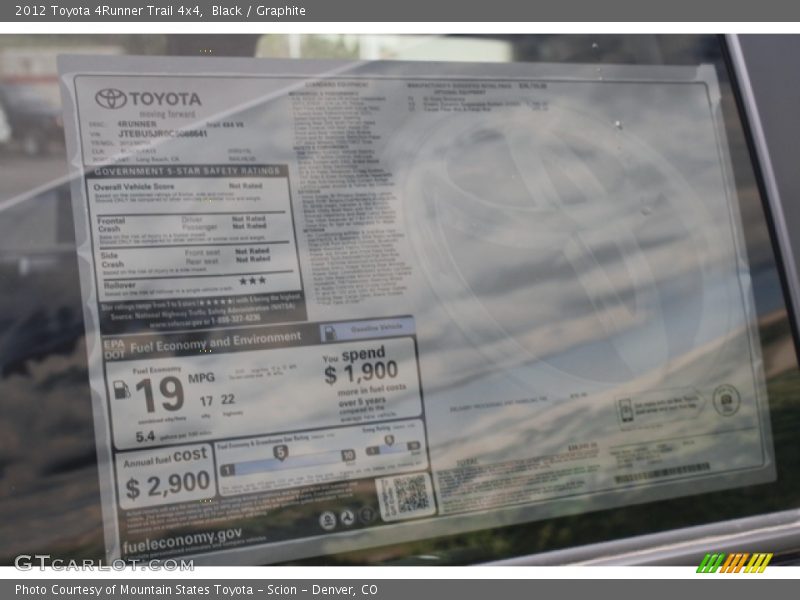 Black / Graphite 2012 Toyota 4Runner Trail 4x4