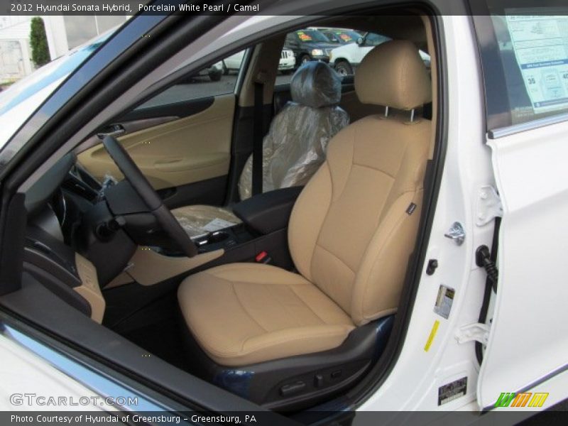 Porcelain White Pearl / Camel 2012 Hyundai Sonata Hybrid