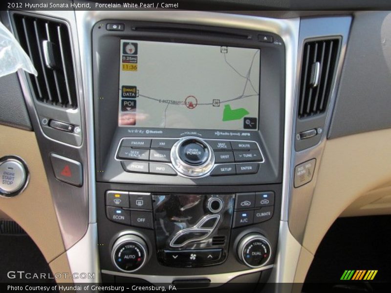 Porcelain White Pearl / Camel 2012 Hyundai Sonata Hybrid