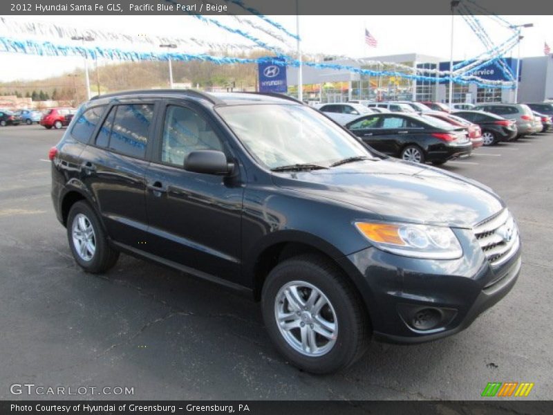 Pacific Blue Pearl / Beige 2012 Hyundai Santa Fe GLS