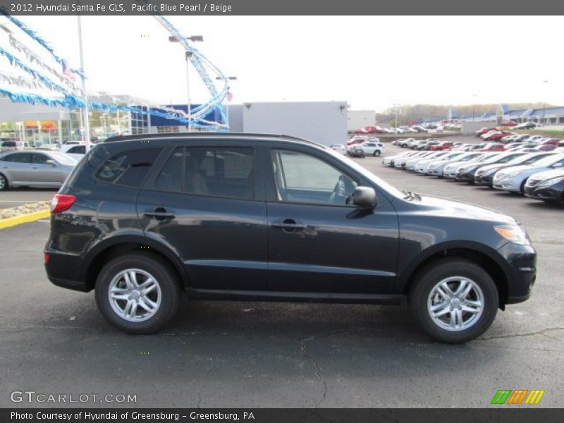 Pacific Blue Pearl / Beige 2012 Hyundai Santa Fe GLS