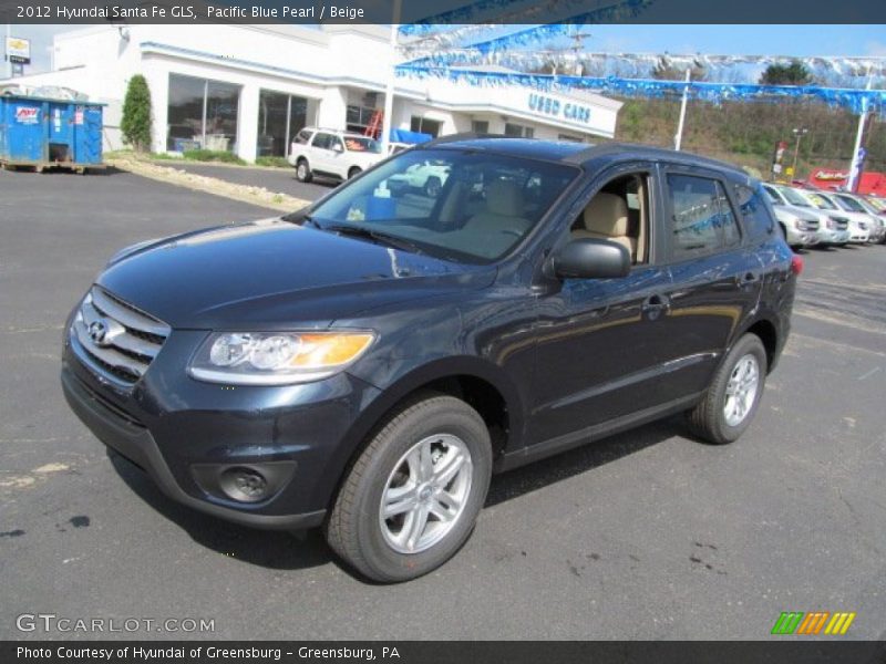 Pacific Blue Pearl / Beige 2012 Hyundai Santa Fe GLS