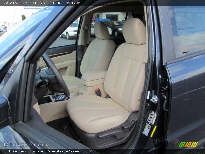 Pacific Blue Pearl / Beige 2012 Hyundai Santa Fe GLS