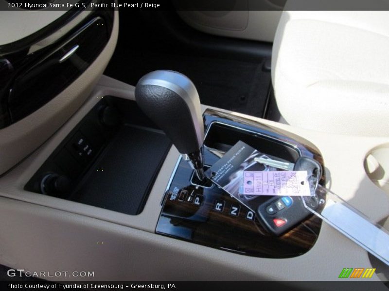 Pacific Blue Pearl / Beige 2012 Hyundai Santa Fe GLS