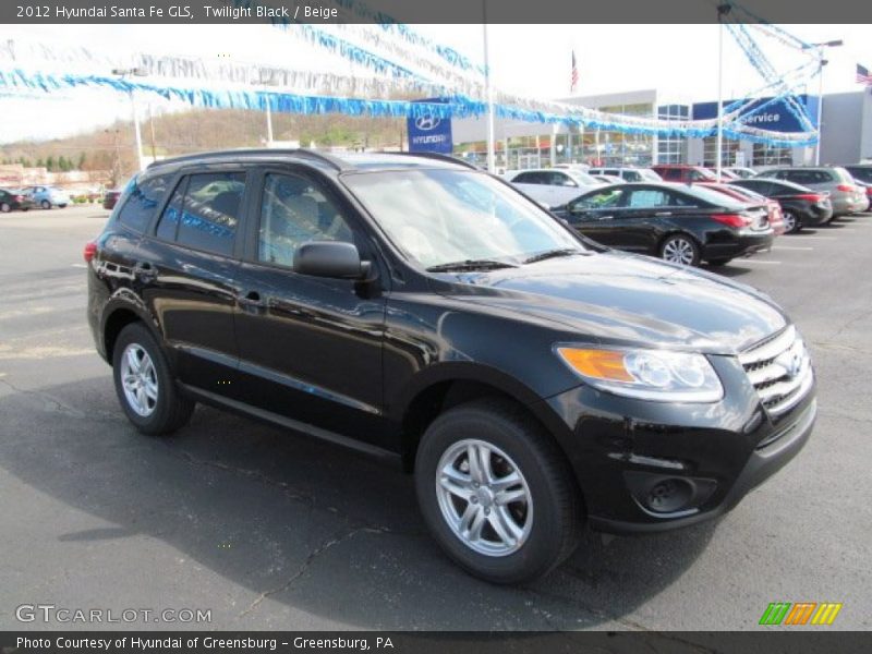 Twilight Black / Beige 2012 Hyundai Santa Fe GLS