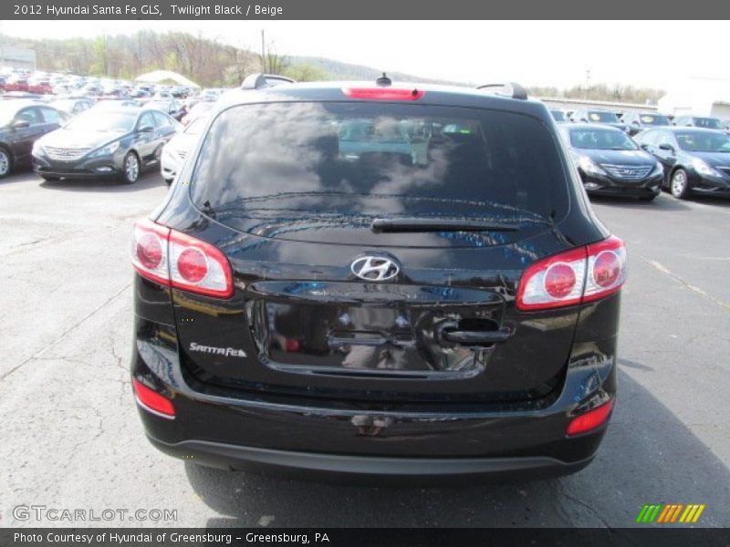 Twilight Black / Beige 2012 Hyundai Santa Fe GLS