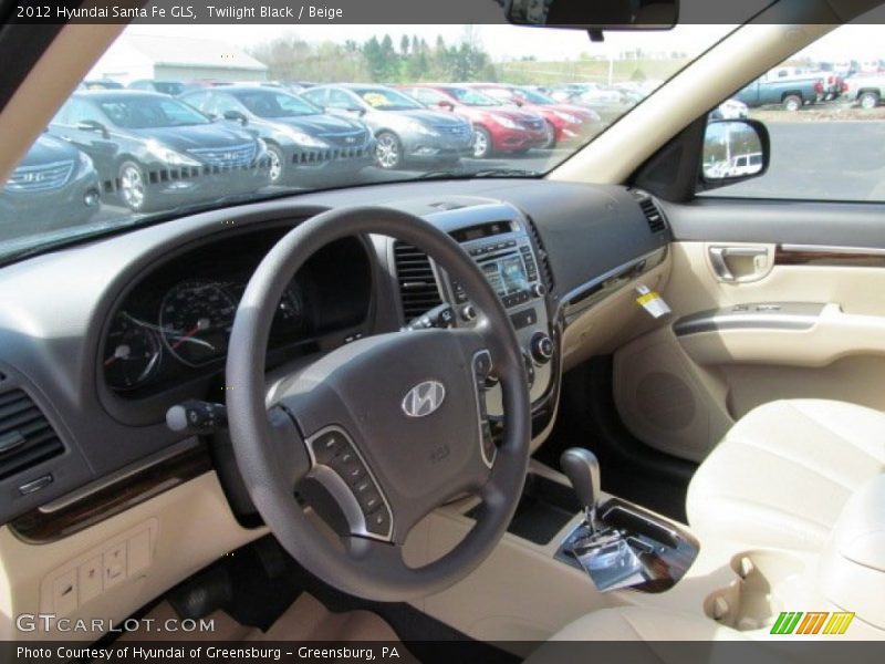 Twilight Black / Beige 2012 Hyundai Santa Fe GLS
