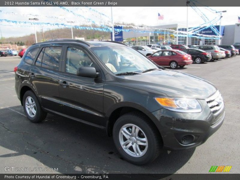 Black Forest Green / Beige 2012 Hyundai Santa Fe GLS V6 AWD