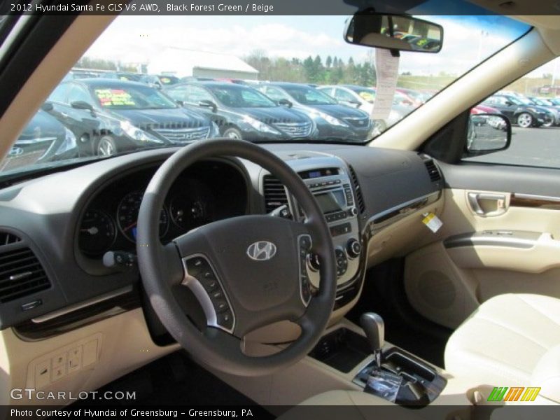 Black Forest Green / Beige 2012 Hyundai Santa Fe GLS V6 AWD