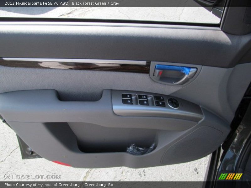 Black Forest Green / Gray 2012 Hyundai Santa Fe SE V6 AWD