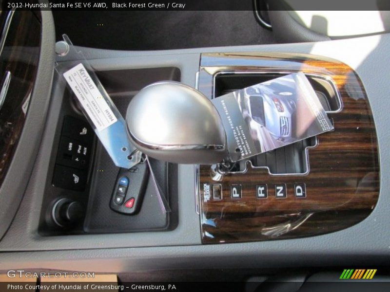 Black Forest Green / Gray 2012 Hyundai Santa Fe SE V6 AWD