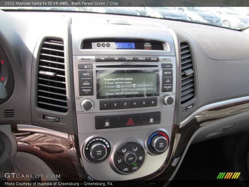 Black Forest Green / Gray 2012 Hyundai Santa Fe SE V6 AWD
