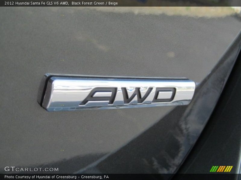 Black Forest Green / Beige 2012 Hyundai Santa Fe GLS V6 AWD