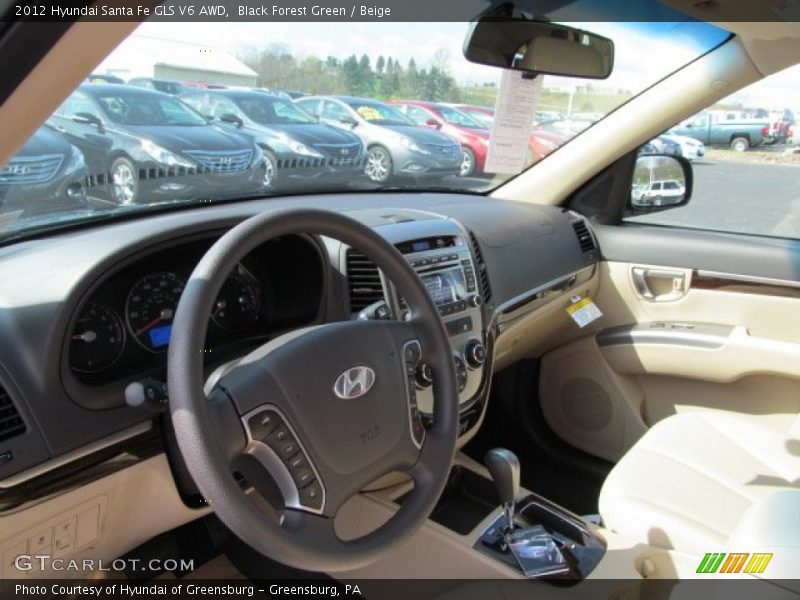 Black Forest Green / Beige 2012 Hyundai Santa Fe GLS V6 AWD