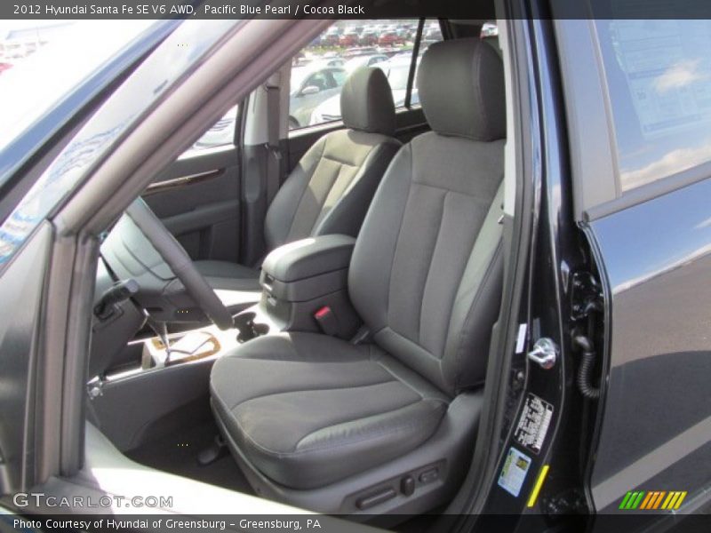 Pacific Blue Pearl / Cocoa Black 2012 Hyundai Santa Fe SE V6 AWD