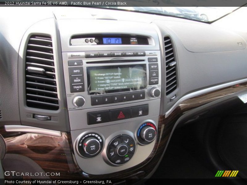 Pacific Blue Pearl / Cocoa Black 2012 Hyundai Santa Fe SE V6 AWD