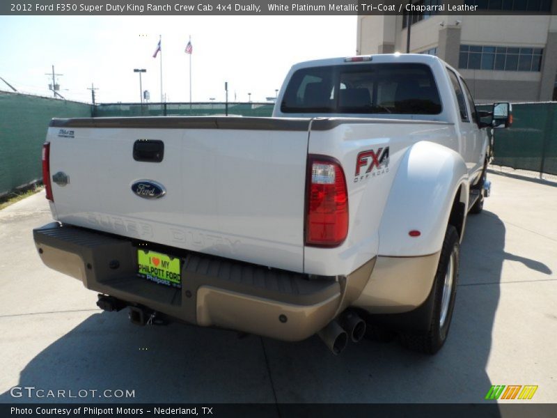 White Platinum Metallic Tri-Coat / Chaparral Leather 2012 Ford F350 Super Duty King Ranch Crew Cab 4x4 Dually