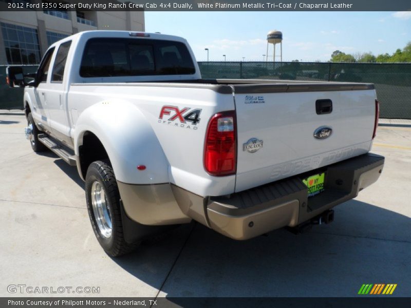 White Platinum Metallic Tri-Coat / Chaparral Leather 2012 Ford F350 Super Duty King Ranch Crew Cab 4x4 Dually