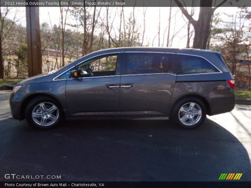 Smoky Topaz Metallic / Beige 2012 Honda Odyssey Touring Elite