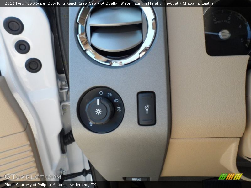 White Platinum Metallic Tri-Coat / Chaparral Leather 2012 Ford F350 Super Duty King Ranch Crew Cab 4x4 Dually