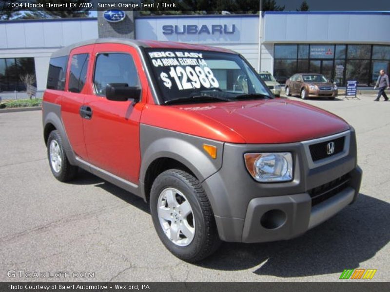 Sunset Orange Pearl / Black 2004 Honda Element EX AWD