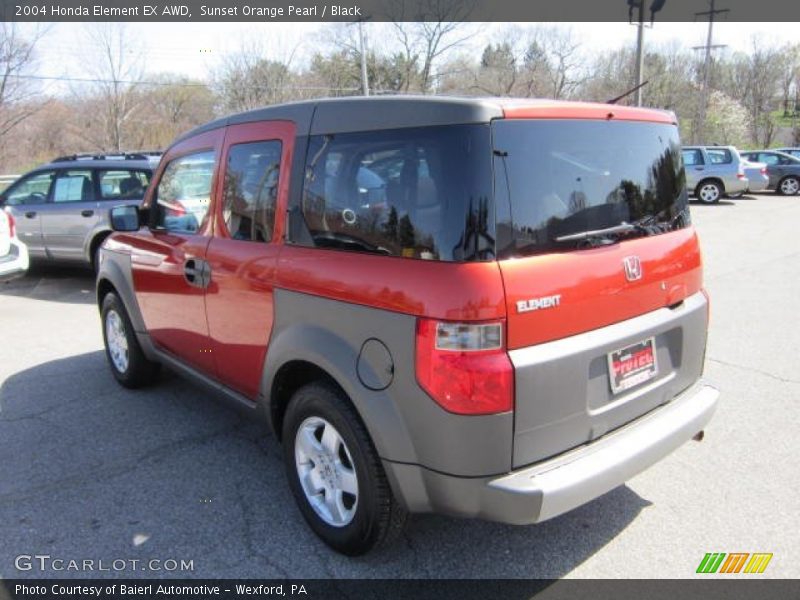 Sunset Orange Pearl / Black 2004 Honda Element EX AWD