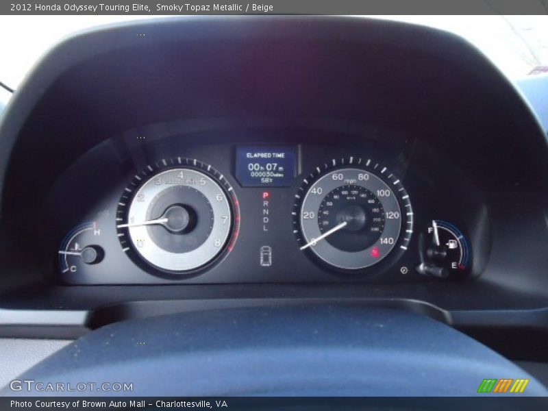 Smoky Topaz Metallic / Beige 2012 Honda Odyssey Touring Elite