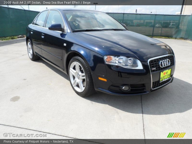 Deep Sea Blue Pearl Effect / Beige 2008 Audi A4 2.0T Sedan