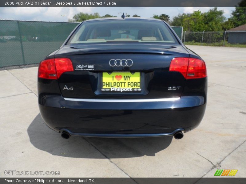 Deep Sea Blue Pearl Effect / Beige 2008 Audi A4 2.0T Sedan