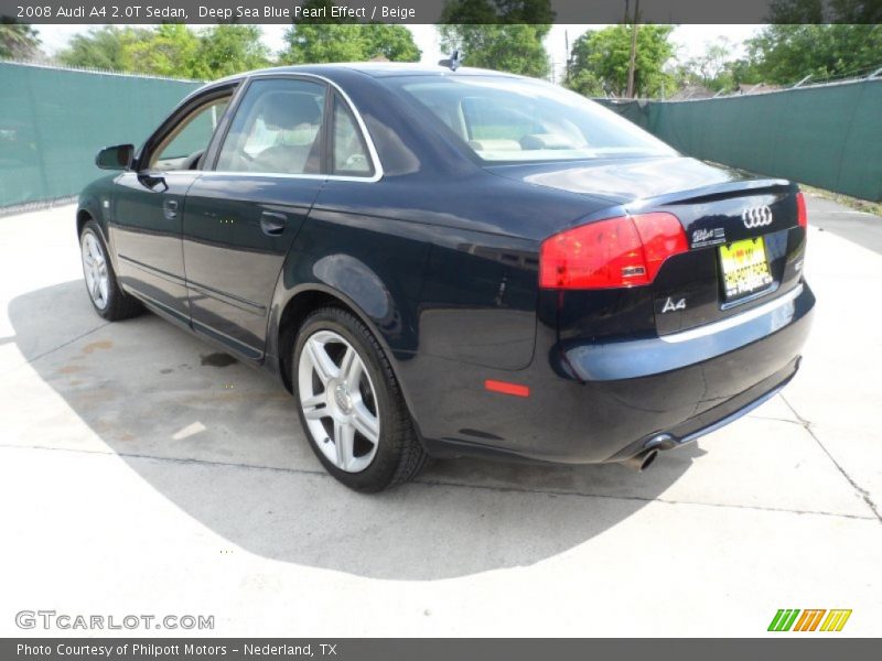 Deep Sea Blue Pearl Effect / Beige 2008 Audi A4 2.0T Sedan