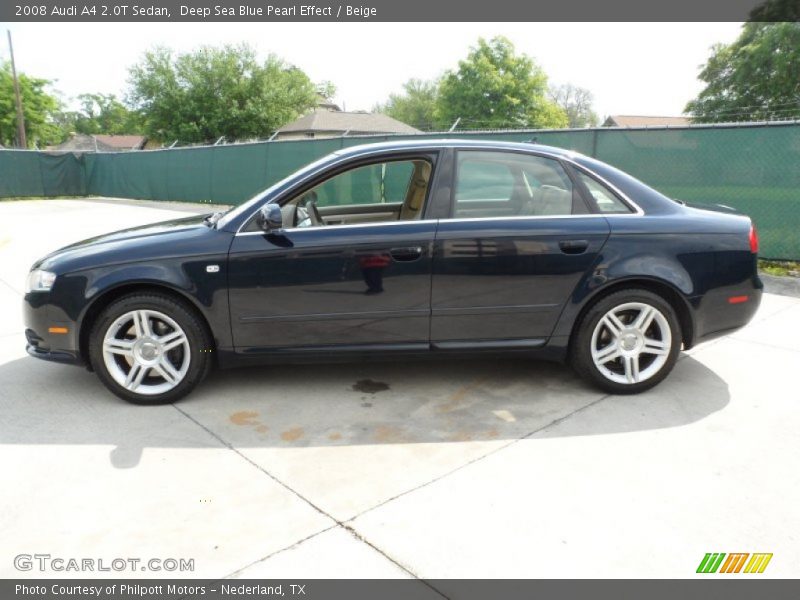 Deep Sea Blue Pearl Effect / Beige 2008 Audi A4 2.0T Sedan